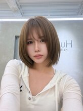 フイ 梅田(Hui.)&nbsp;小顔見えくびれボブ×透明感×春ベージュカラー　　大阪/天六