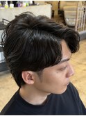 メンズカット韓国マッシュ大人フェザーパーマ