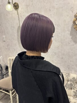 ディーヴァヘアーエズ(DIVA hair Eze) 夏カラー◆ダブルカラーパープル×切りっぱなしボブで透け感
