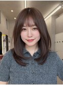 ハッシュカットミディアムレイヤーカット縮毛矯正髪質改善表参道