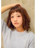 オン眉　重めボブ　美容室トレボー桜ヶ丘店