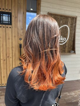 フゥカ 類家店(fuka) 【春夏style☆】グラデーションカラー×オレンジ