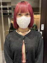 ラミエバイメルト 下北沢(lamie by melt)&nbsp;村上/カシスレッドダブルカラー切りっぱなしボブワイドバング