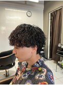 メンズカットメンズカラー波巻きパーマツイストスパイラルパーマ