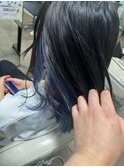 髪質改善カラー　インナーカラー　ブルー