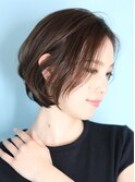小顔美髪イメチェンピンクブラウン切りっぱなしボブショート