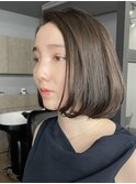 丸みショート・ボブ/丸顔/前髪なし/絶壁解消/３0代/４0代/長め
