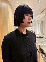 ブクレット(Bouclettes)&nbsp;心斎橋　切りっぱなしボブ　２段姫カット　ブラック