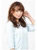 ほつれウェーブ＆フリンジバングスタイル