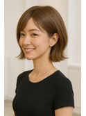 透明感マットカラーの外ハネボブ
