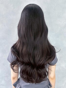 グレージュロング韓国ヘア顔周りレイヤー_ba564031