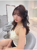 ベージュカラー/透明感カラー/レイヤーカット/韓国ヘア/顔周り