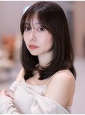 ミディアムレイヤー　レイヤーボブ　前髪　イメチェン　髪質改善