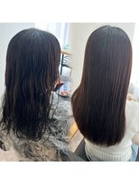 ジーナ 吉塚(Zina)&nbsp;縮毛矯正Before→After/髪質改善/ストレート/艶髪/吉塚美容室