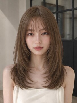 ユーフォリア 青山(Euphoria) グレージュフェイスレイヤーワンホンレイヤーシースルーバング☆