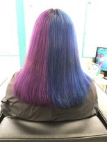 マーメイドヘアー(mermaid hair) パープルとブルーのハーフ&ハーフ！