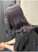 9053ラベンダーパープルブリーチなしダブルカラーレイヤーカット