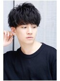 ナチュラル無造作束感マッシュソフトツーブロック刈り上げ