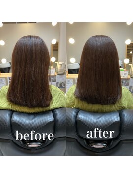 ツヤと髪 クリム(crim) 髪質改善ヘアエステ　ミディアム　白髪染め　30代、40代、20代