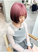 【坪井】ルーツカラー ×ピンクボブ