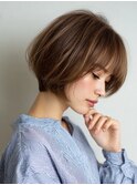 アゴ上ショートボブ低+ナチュラルハイライト【岡本/芦屋/三宮】