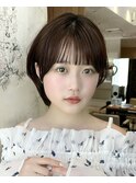 〔岩田莉奈〕地毛風縮毛矯正 ひし形ショートボブ 白髪染め 新宿