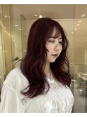 フェイスレイヤー×ブリーチなしボルドーカラー[恵比寿/髪質改善