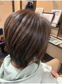 白髪ぼか生かしカラーカット