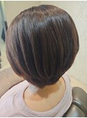 ナチュラルストレート+ショートボブ