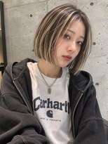 アクロ 梅田店(ACRO)&nbsp;コントラストハイライト切りっぱなしボブ