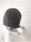 外ハネ+柔らかダークグレージュ