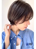 小顔 くびれショート ナチュラルマロン