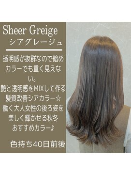 ジーナ 銀座(Zina) 髪質改善＊マロンベージュ＊20代30代40代＊かきあげ【Zina銀座】