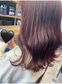 ウェーブ巻きチェリーピンク