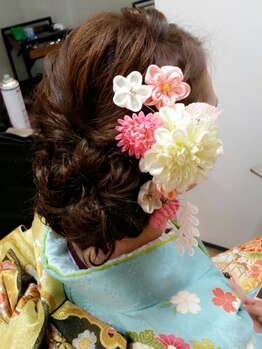 [着付け+ヘアセット\8250～]岡山でも希少な着付けができるプチプラサロン☆大切な1日を華やかに…♪