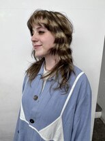 レコ 渋谷(LECO)&nbsp;ボーダーデザインカラーウルフロングレイヤー