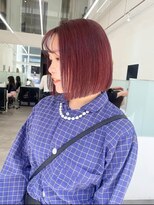 ニトバイアンキシム(nit by ahnkism)&nbsp;ボブミルクティーベージュブリーチダブルカラー堀江