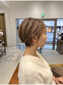魅力倍増カールセミディシアーカラーダークアッシュショートヘア
