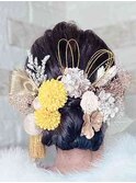 着物ヘアセット、ヘアアレンジ