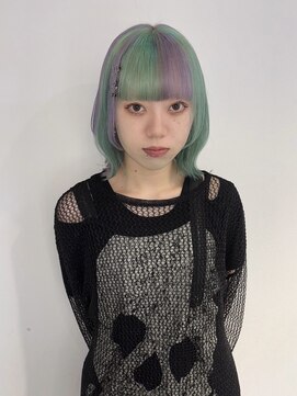 ベル(BEL) 【デザインカラー】セクションカラー×パープル×ミントグリーン