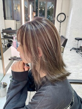 ブレンド 渋谷(BLend) 前髪アンブレラカラーこなれミディイメチェンウェーブパーマ