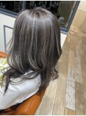 ブリーチありコントラストハイライト グレージュネビージュ
