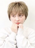 ショートヘア　丸みショート　ハイトーン　近鉄奈良　田村梨乃