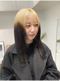 ◎ブロンドハイトーンカラーデザインカラーアンブレラカラー金髪