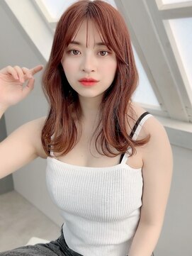 アルーシェウィズスカイ 原宿(Alushe with Sky) チェリーブラウン/くびれヘア/韓国風スタイル/ダブルカラー