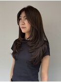 レイヤーカット　アッシュブラウン　学芸大学
