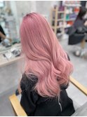 くびれヘアアプリコットオレンジハイライトカラーブルーカラー