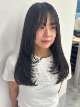 カノエ 福岡香椎店(canoe) レイヤーカット 前髪カット グレージュカラー 透明感カラー 黒髪