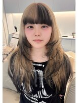 ノラ ウメダ(NORA UMEDA) ブロックカラー裾カラーエンドカラーミルクティーベージュ梅田