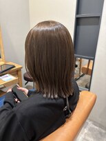 スーリール 福岡別府店(Sourire)&nbsp;ミディアムボブ ブラウンカラー トリートメント 艶髪 髪質改善
